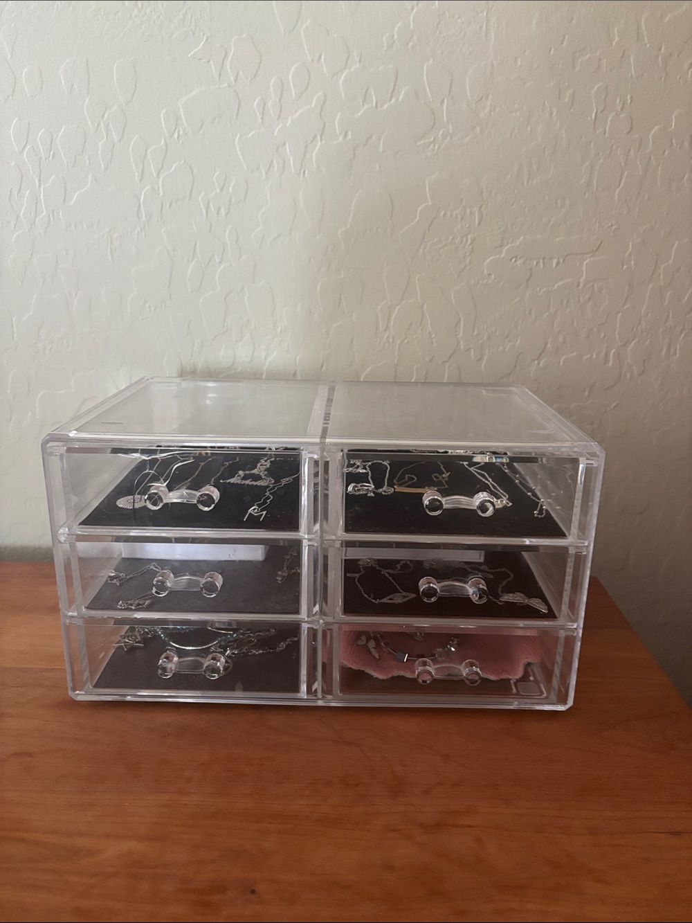 Clear Acrylic 6-Drawer Makeup and Jewelry Organizer - Black Drawer Liners